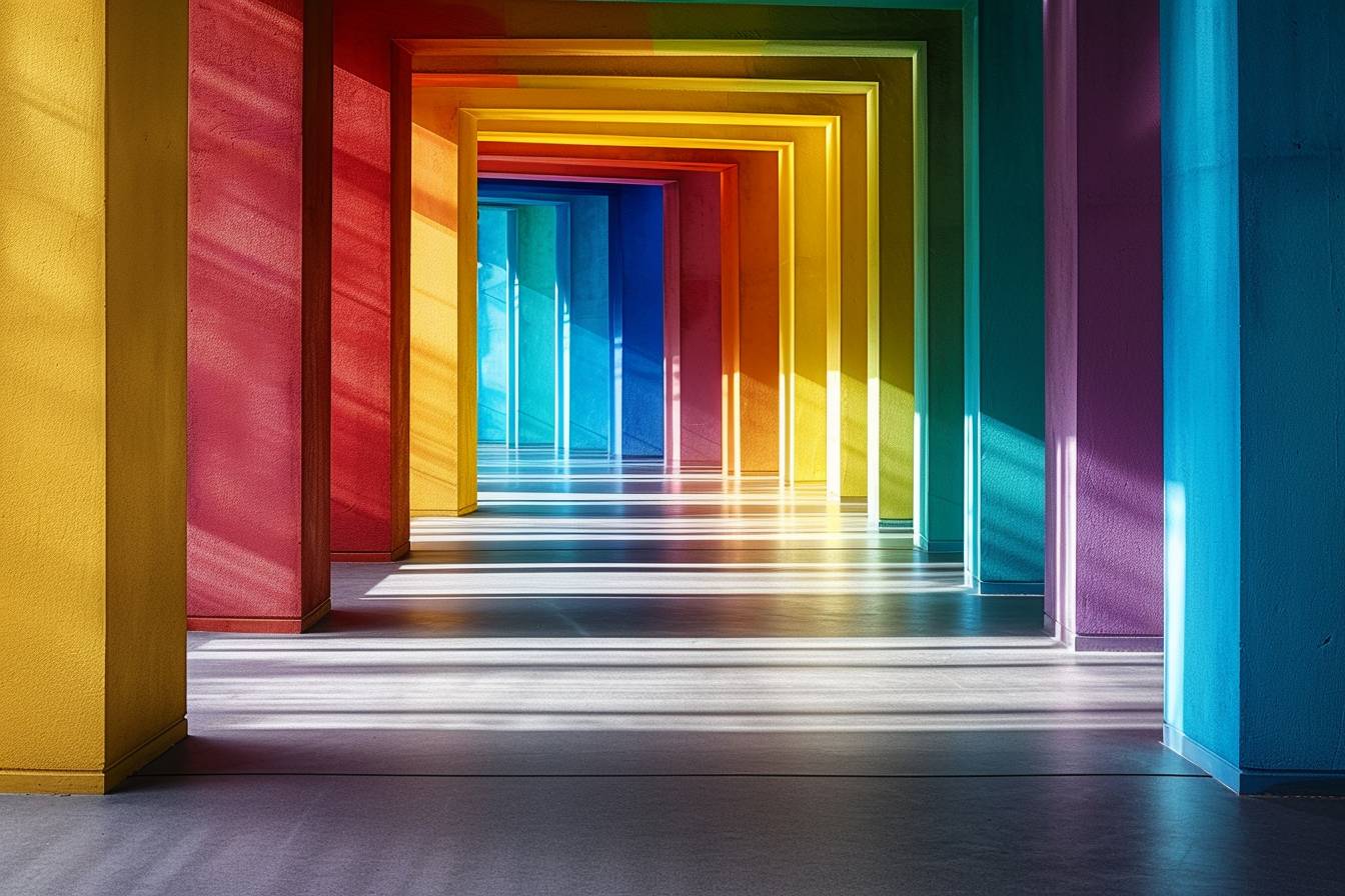 Utilisation innovante de peinture colorée pour délimiter des zones dans un espace ouvert lumineux
